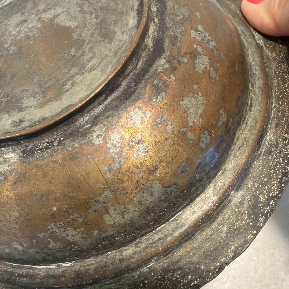 Vintage Hand Hammered Copper Bowl Heavy